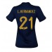 Günstige Frankreich Lucas Hernandez #21 Heim Fussballtrikot Damen WM 2022 Kurzarm